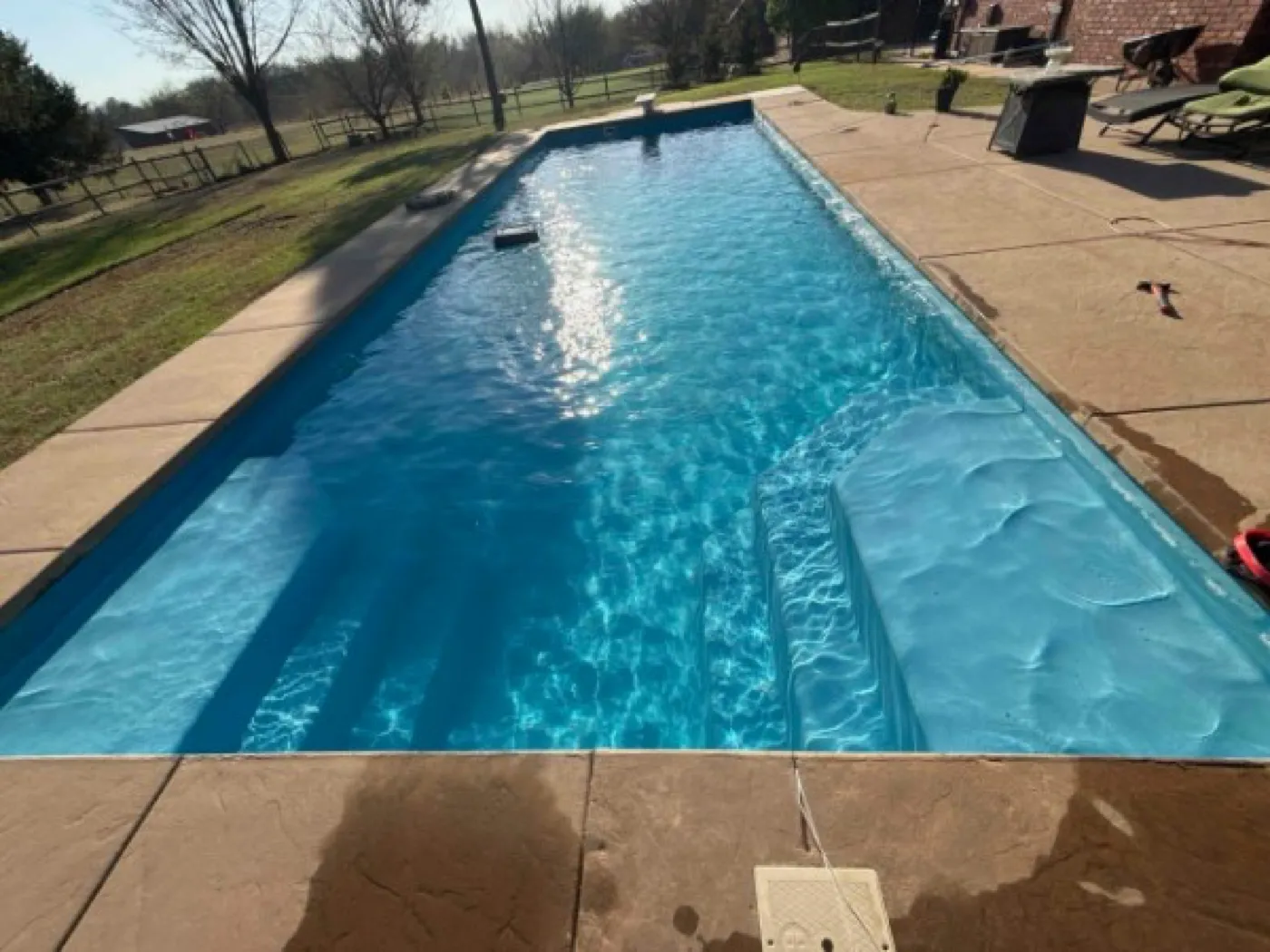 Clear, inspected pool at an Oklahoma City area home